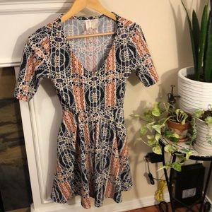 Patterned Midi Dress